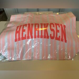 Ole Henriksen Pink and White Striped Tote
